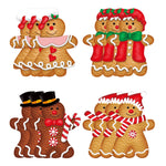 Set 12 Decoratiuni de Craciun din Lemn, Flippy, cu Snur pentru Agatare in Brad, Model Prajituri Omuleti, Dimensiuni