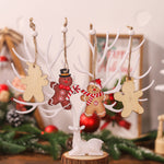 Set 12 Decoratiuni de Craciun din Lemn, Flippy, cu Snur pentru Agatare in Brad, Model Prajituri Omuleti, Dimensiuni