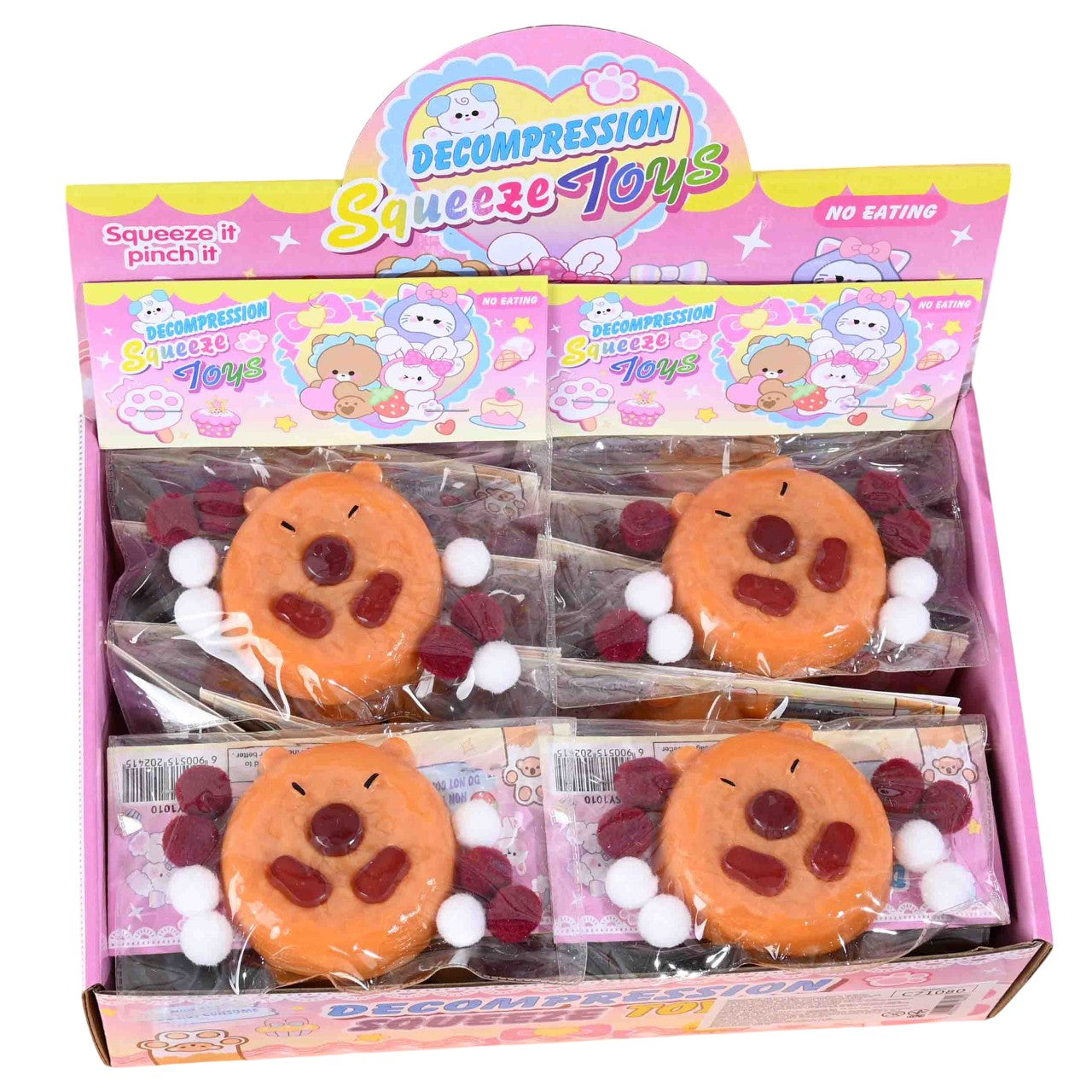 Set 12 Jucarii Antistres Squishy, Flippy, cu Revenire Lenta, Squeeze Pinch Family, Forma de Biscuite Rotund, Model