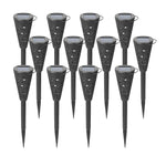 Set 12 Lampi Solare Led pentru Gradina, Flippy, Tip Torta, 36 x 6.8 cm, Buton On-Off, Lumina Alb Cald, Negru