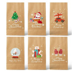 Set 12 Pungi de Cadou, Flippy, Tema Craciun, 12 Stickere Incluse, 22 x 12 x 8 cm, din Hartie, Maro
