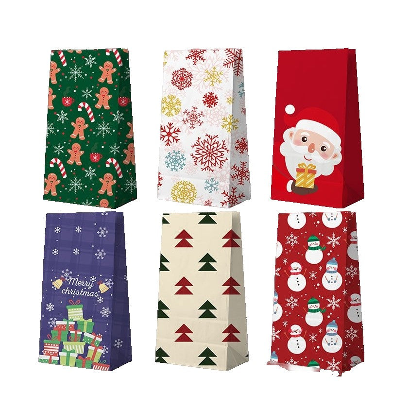 Set 12 Pungi de Cadou, Flippy, Tema Craciun, cu Motive Festive, 12 Stickere Incluse, 22 x 12 x 8 cm, din Hartie,