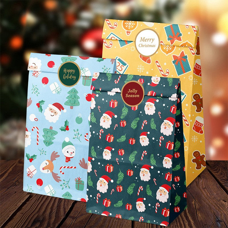 Set 12 Pungi de Cadou, Flippy, Tema Craciun, cu Motive Festive, 12 Stickere Incluse, 24 x 13 x 8 cm, din Hartie,