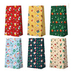 Set 12 Pungi de Cadou, Flippy, Tema Craciun, cu Motive Festive, 12 Stickere Incluse, 24 x 13 x 8 cm, din Hartie,