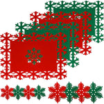 Set 12 Servete pentru Masa si Suporturi de Pahare/Tacamuri, Flippy, 4 Servete 25x35 cm, 4 Suporturi de 13x15 cm, 4
