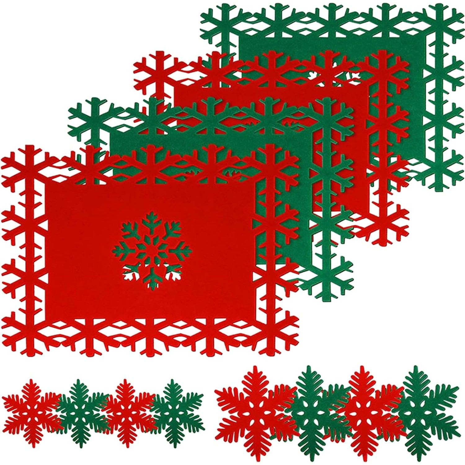 Set 12 Servete pentru Masa si Suporturi de Pahare/Tacamuri, Flippy, 4 Servete 25x35 cm, 4 Suporturi de 13x15 cm, 4