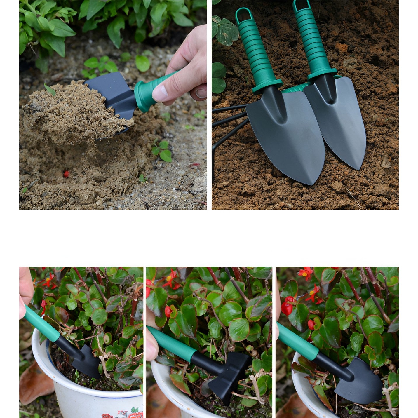 Set 12 Unelte de Gradina, Flippy, pentru Plantare Prelucrare Sol si Ingrijire Plante, Material PVC si Cardboard, Cutie