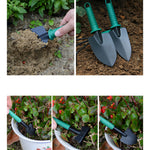 Set 12 Unelte de Gradina, Flippy, pentru Plantare Prelucrare Sol si Ingrijire Plante, Material PVC si Otel, Cutie