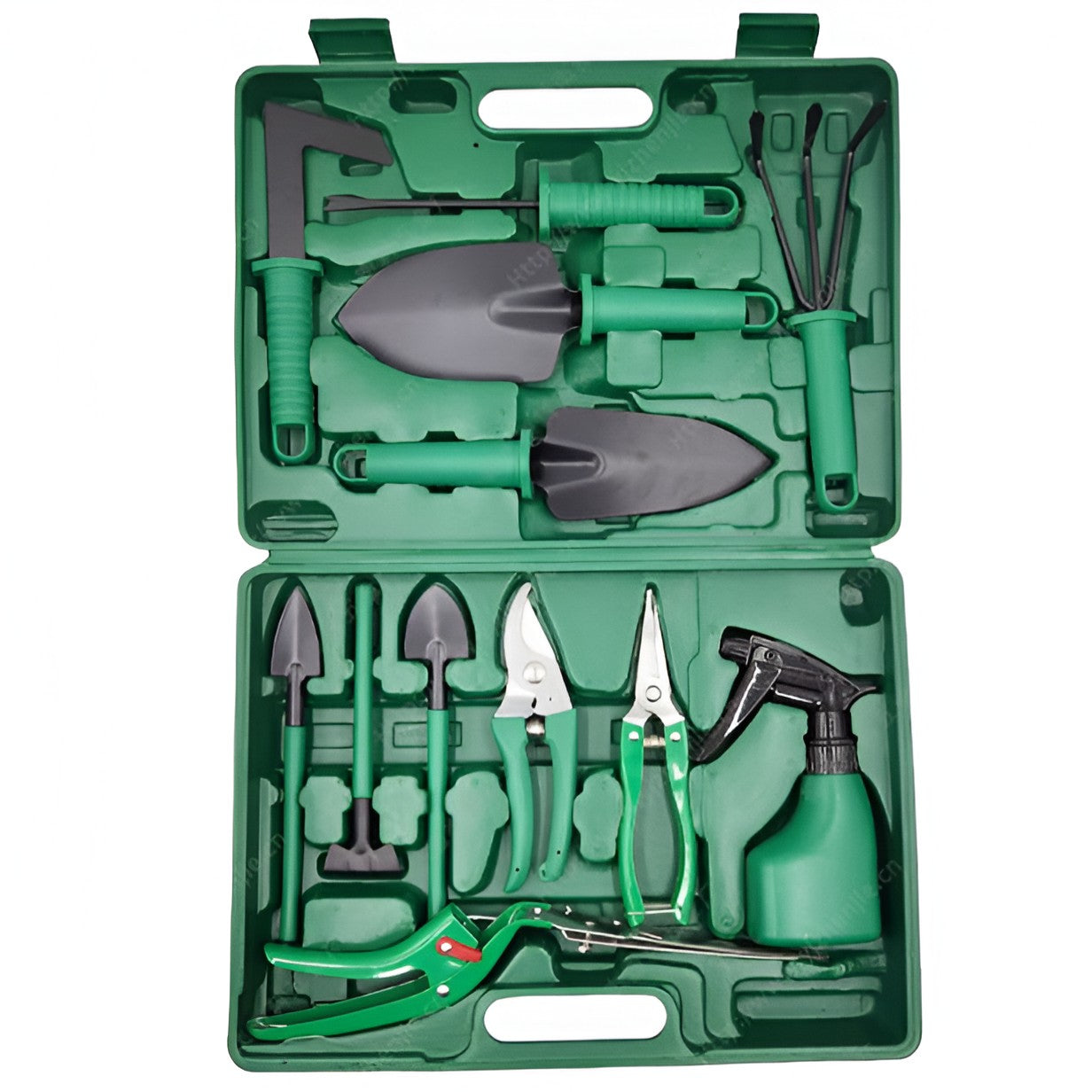 Set 12 Unelte de Gradina, Flippy, pentru Plantare Prelucrare Sol si Ingrijire Plante, Material PVC si Otel, Cutie