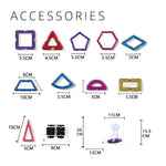 Set 148 Piese Magnetice de Constructie, Flippy, Piese Medii, Magnetic Blocks, Forme Geometrice, 3 Ani, ABS, Magnet, 25