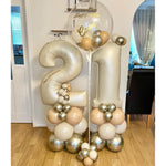 Set 16 Baloane din Latex Metalizate, Flippy, Model Party, 30 cm, Auriu, Bej Inchis si Deschis, 2.8 g