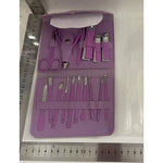 Set 16 Piese de Ingrijire Cosmetica, Flippy, pentru Manichiura, Pedichiura, Fata, Geanta Organizatoare din Piele