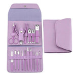 Set 16 Piese de Ingrijire Cosmetica, Flippy, pentru Manichiura, Pedichiura, Fata, Geanta Organizatoare din Piele