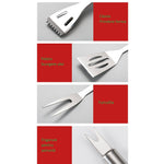 Set 16 Ustensile pentru Gratar, Flippy, din Otel Inoxidabil, Geanta Oxford, Argintiu