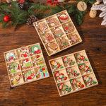Set 18 Decoratiuni de Craciun din Lemn, Flippy, cu Snur pentru Agatare in Brad, Modele Diverse , Diferite Dimensiuni,