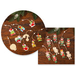 Set 18 Decoratiuni de Craciun din Lemn, Flippy, cu Snur pentru Agatare in Brad, Model Grinch, Diferite Dimensiuni,