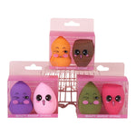 Set 2 Buretei de Machiaj, Flippy, Puternic Absorbant, Utilizare Umeda si Uscata, din Poliuretan, 4 x 6 cm, Multicolor