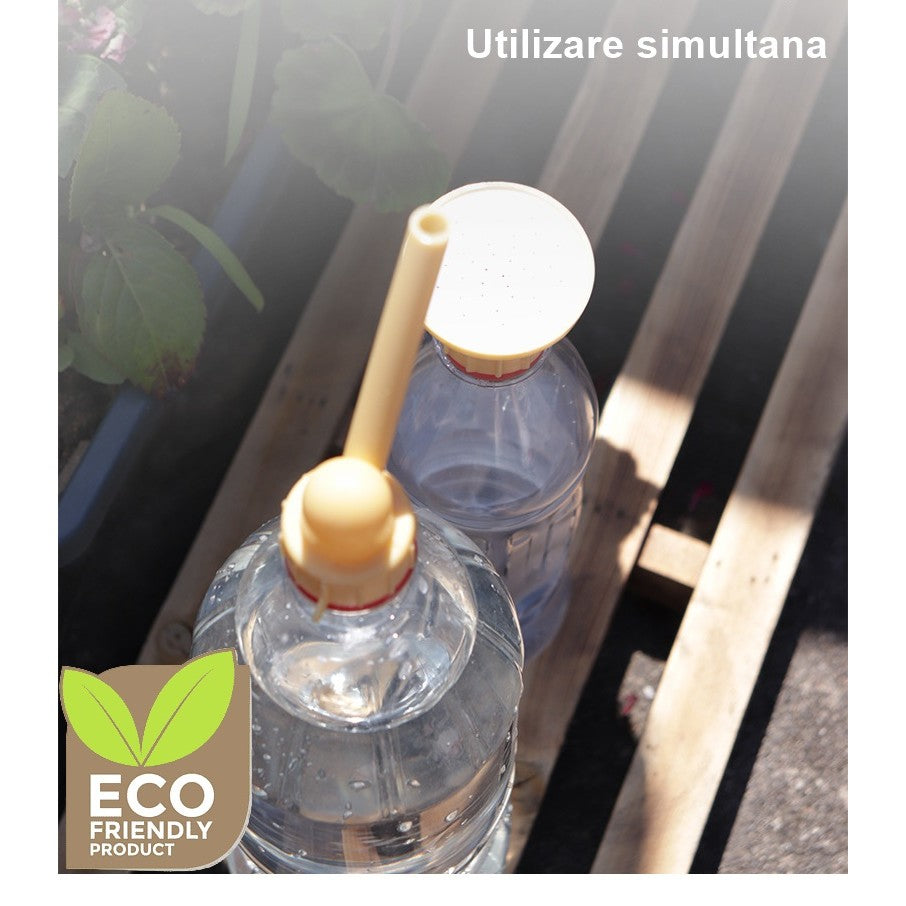 Set 2 capace de sticla pentru irigat florile Flippy, stropitoare si teava, practic si usor de utilizat, portabil,
