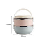 Set 2 Caserole pentru alimente Flippy, lunch box, 1400 ml, otel inoxidabil, maner, valva aerisire, 15.5 x 15 cm,