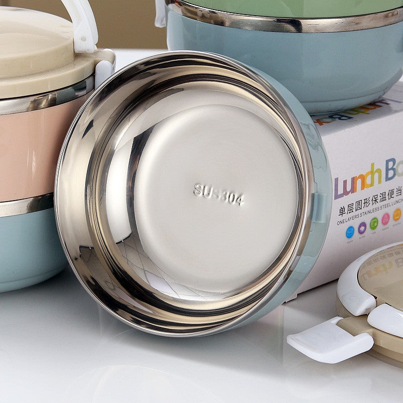 Set 2 Caserole pentru alimente Flippy, lunch box, 1400 ml, otel inoxidabil, maner, valva aerisire, 15.5 x 15 cm,
