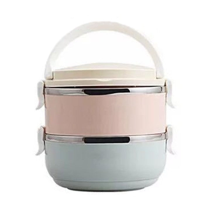 Set 2 Caserole pentru alimente Flippy, lunch box, 1400 ml, otel inoxidabil, maner, valva aerisire, 15.5 x 15 cm,