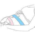 Set 2 Centuri de Monitorizare a Ritmului Cardiac Fetal, Flippy, Material Moale si Elastic, 6 x 130 cm, Albastru/Roz