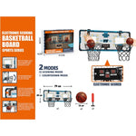 Set 2 Cosuri de Baschet pentru Copii, Flippy, cu Tablou de Bord Electronic, Pentru 2 Jucatori, Minge, Pompa, 2 Moduri,