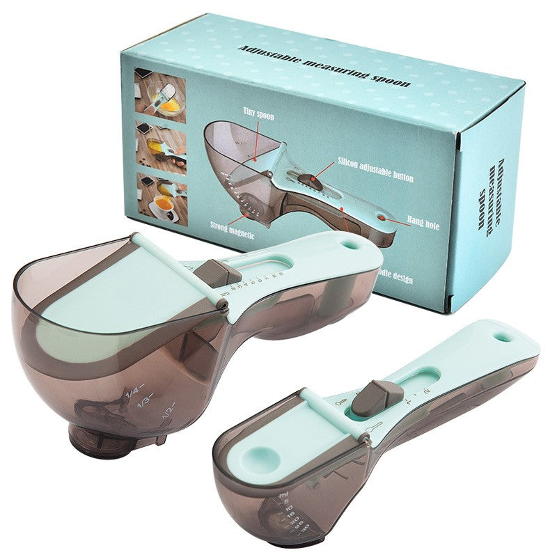 Set 2 Cupe Gradate pentru Bucatarie, Flippy, Cupe de Masurat Reglabile, Ergonomic, Confortabil, pentru Lichide si