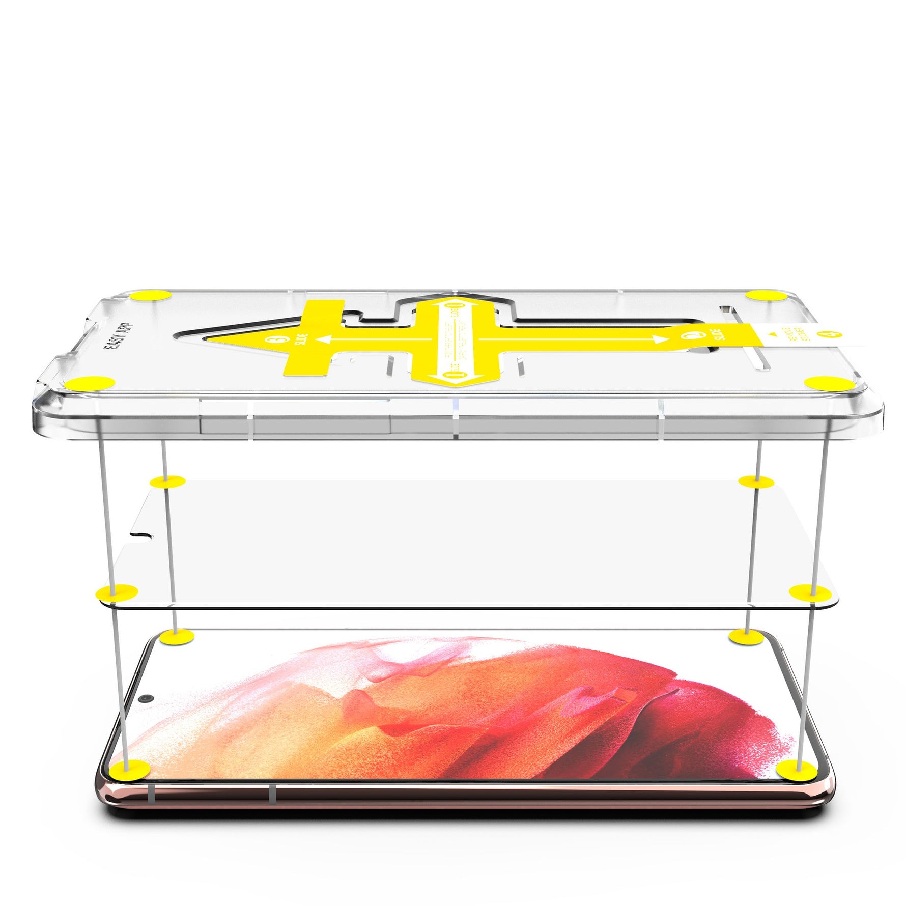 Set 2 folii Sticla Securizata cu sistem de montare usor si rapid Flippy compatibil cu Apple iPhone 13 Pro Max