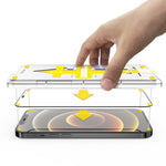 Set 2 folii sticla securizata cu sistem de montare usor si rapid Full Cover 3D Flippy compatibila cu Apple iPhone 13 /
