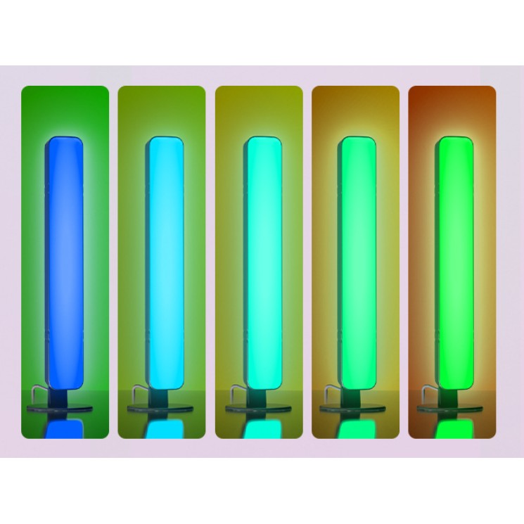 Set 2 Lampi de Birou, Flippy, RGB Colorat, 28 LED, Putere 5V, Telecomanda cu 24 de Taste, Cablu USB, Negru, 25.5x4x3.5cm