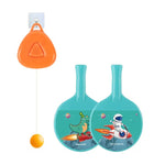 Set 2 Palete de Tenis de Masa, Flippy, pentru Copii, Design Animat, Tematica Astronauti, Accesoriu de Agatat Inclus si