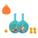 Set 2 Palete de Tenis de Masa, Flippy, pentru Copii, Design Animat, Tematica Astronauti, Accesoriu de Agatat Inclus si