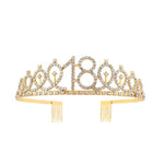 Set 2 Piese pentru Majorat, Flippy, 15 x 13 x 5 cm, Coronita Printesa Gold si Panglica 18&amp;Fabulous, Negru