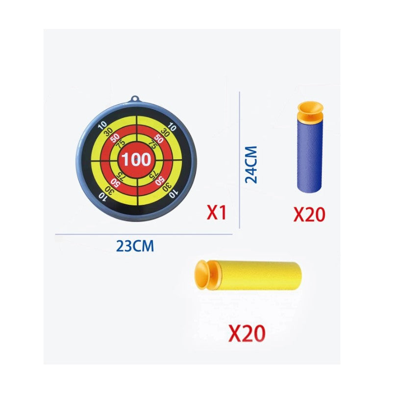 Jucaruie cu Lansator pentru Copii, Flippy, Lanseaza Manual, Tinta, 2 Avioane, 40 de Gloante din Material Moale, Joc