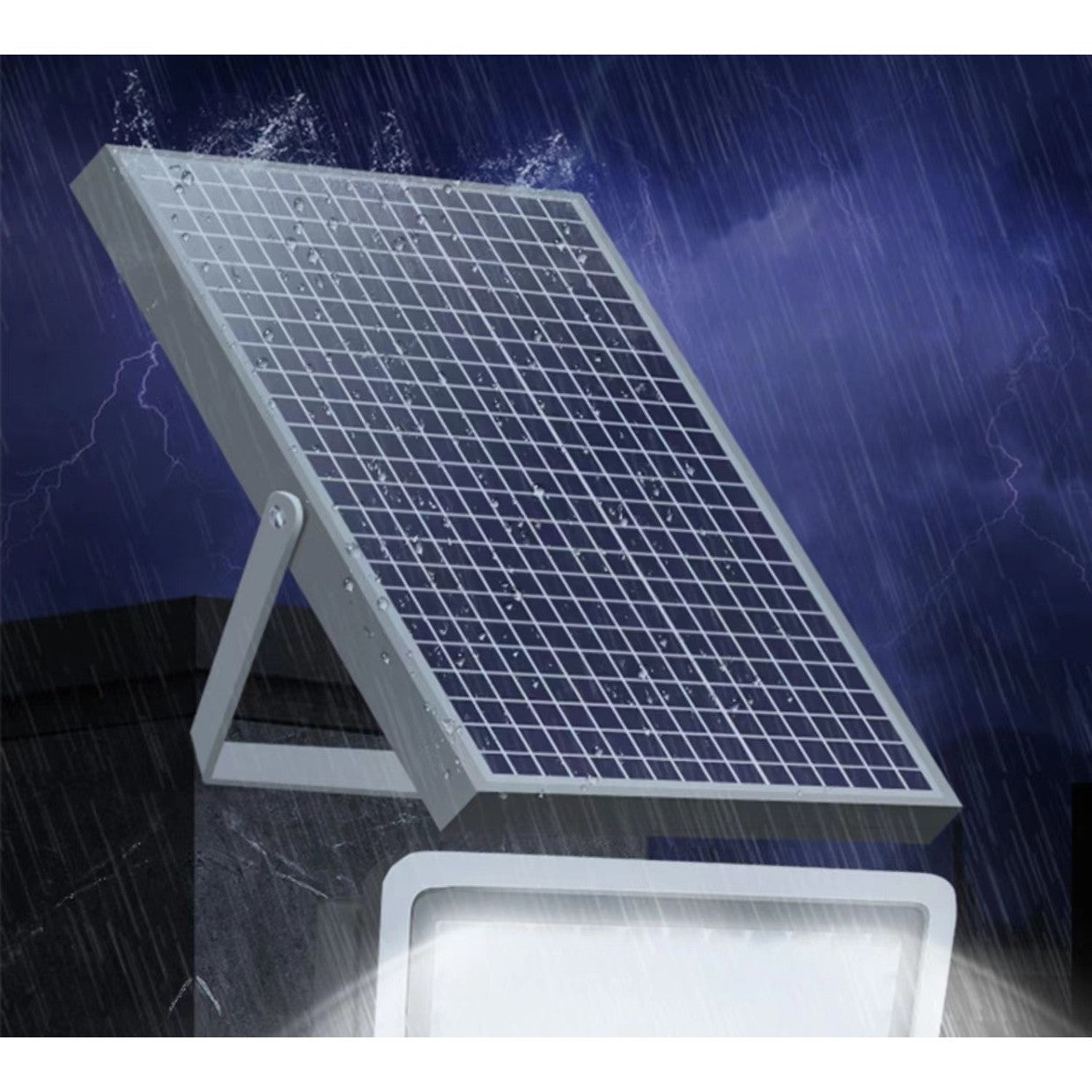 Set 2 proiectoare LED cu Panou Solar Flippy, Senzor de miscare, Telecomanda, Waterproof, 322*2 LED-uri incorporate,