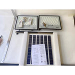 Set 2 proiectoare LED cu Panou Solar Flippy, Senzor de miscare, Telecomanda, Waterproof, 322*2 LED-uri incorporate,