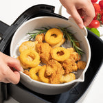 Set 2 tavi din silicon ecologic pentru air fryer Flippy, temperatura maxima 230 grade, reutilizabile, reciclabile, cu
