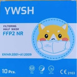 Set 20 bucati Masca de protectie faciala pentru copii, Flippy®️, de unica folosinta, FFP2 CE 2163, 5 straturi,