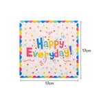 Set 20 de Servetele de Masa, Flippy, Model Happy Everyday, 17 x 17 cm, Multicolor