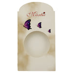 Ambalaje de Carton pentru Martisoare, Flippy, Set 200 Bucati, Cutii Brosa, Model Fluturi Mov, Alb/Crem