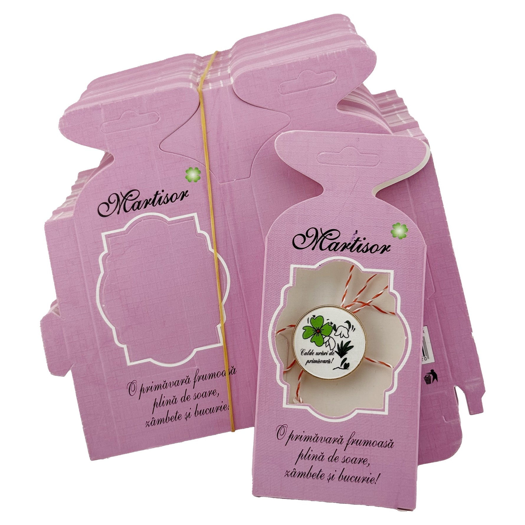 Ambalaje pentru Bratara Martisoare, Flippy, Set 200 Bucati, Cutii Brosa, Model Uniton, Mov