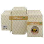 Ambalaje de Carton pentru Martisoare, Flippy, Set 200 Bucati, Cutii pentru Brosa Martisor, Model Crem cu Dungi , 8 x 7