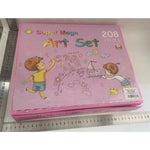 Set 208 Piese, Complet pentru Pictura si Desen, Flippy, Tip Servieta, 3-12 Ani, 32 x 27 x 5 cm, Roz