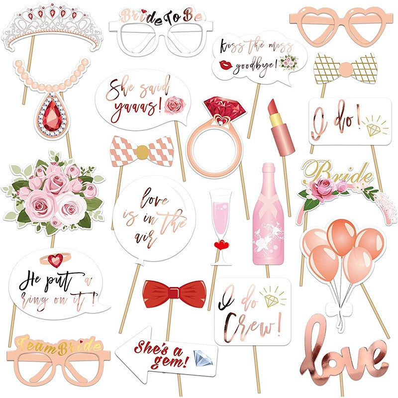 Set 23 de Accesorii pentru Petrecere, Flippy, Props pentru Coltul de Poze, Tematica Petrecerea Burlacitelor, Roz