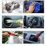 Set 23 Accesorii pentru Curatare Auto, Flippy, din PP si Microfibra, Interior/Exterior, 30 x 24 x 12 cm, Galben/Negru