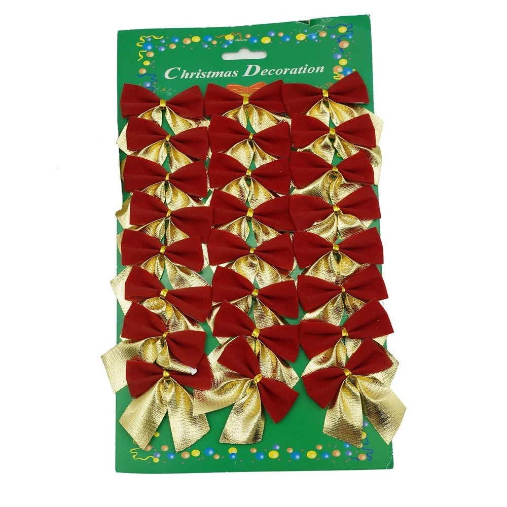 Set 24 fundite pentru brad, Rosii-Aurii , 5 x 6 cm, din poliester, Flippy