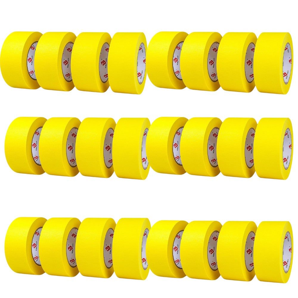 Set 24 Role Banda Adeziva de Mascare, Rezistenta UV, 48mmx50m, Rezistenta, Aderenta, Galbena