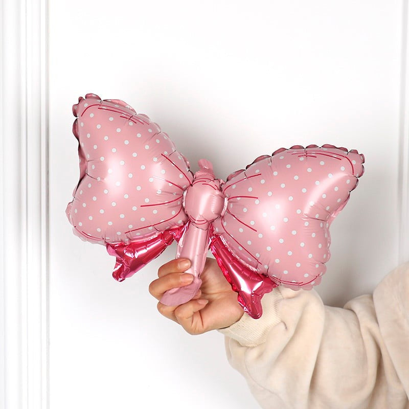 Set 3 Baloane din Folie Metalizata, Flippy, Figurine Carucior, Inima, Fundita, Tema Botez, 45 cm, Ambalaj Individual,