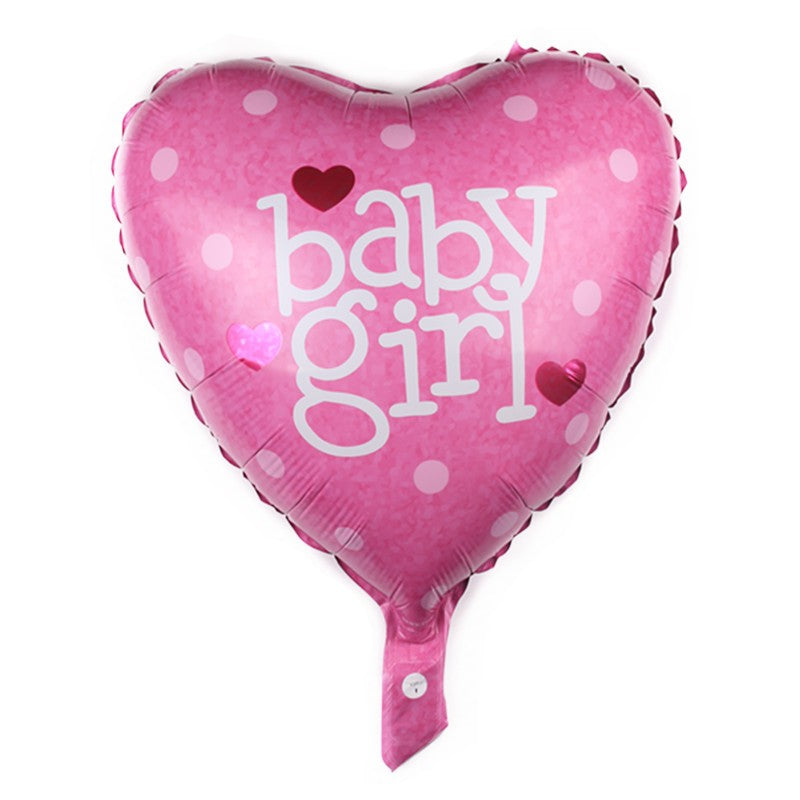 Set 3 Baloane din Folie Metalizata, Flippy, Figurine Carucior, Inima, Fundita, Tema Botez, 45 cm, Ambalaj Individual,